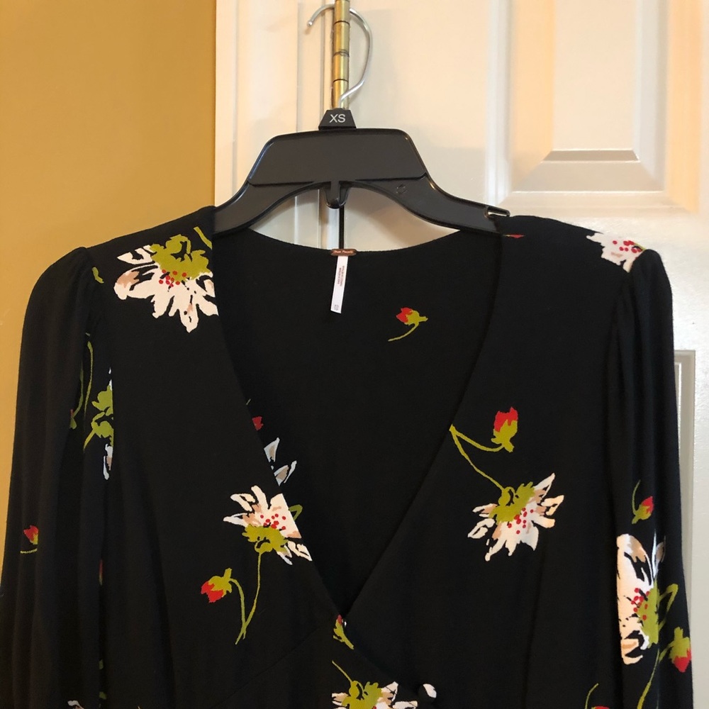 NEW Free People Black Print Short Dress